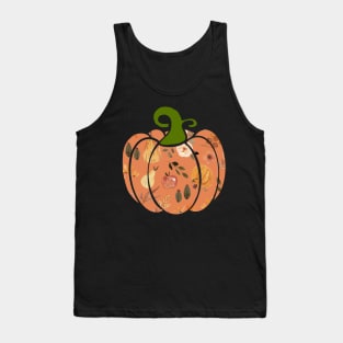 Peach Boho Botanical Pumpkin Tank Top